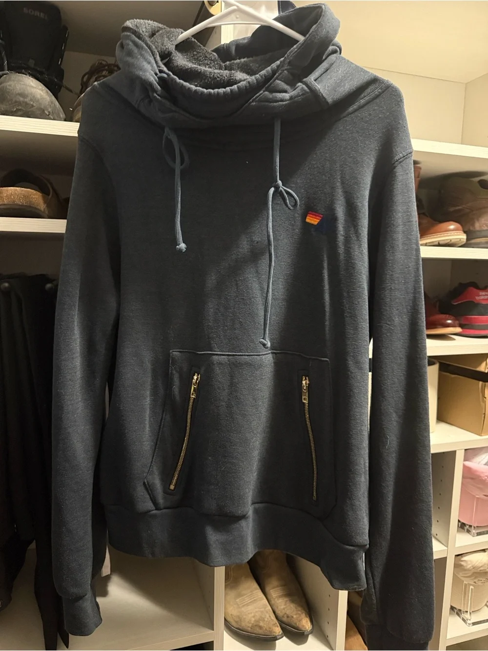 Aviator Nation AV ninja hoodie charcoal EUC
